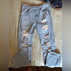 Light Blue Distressed Women’s Jeans